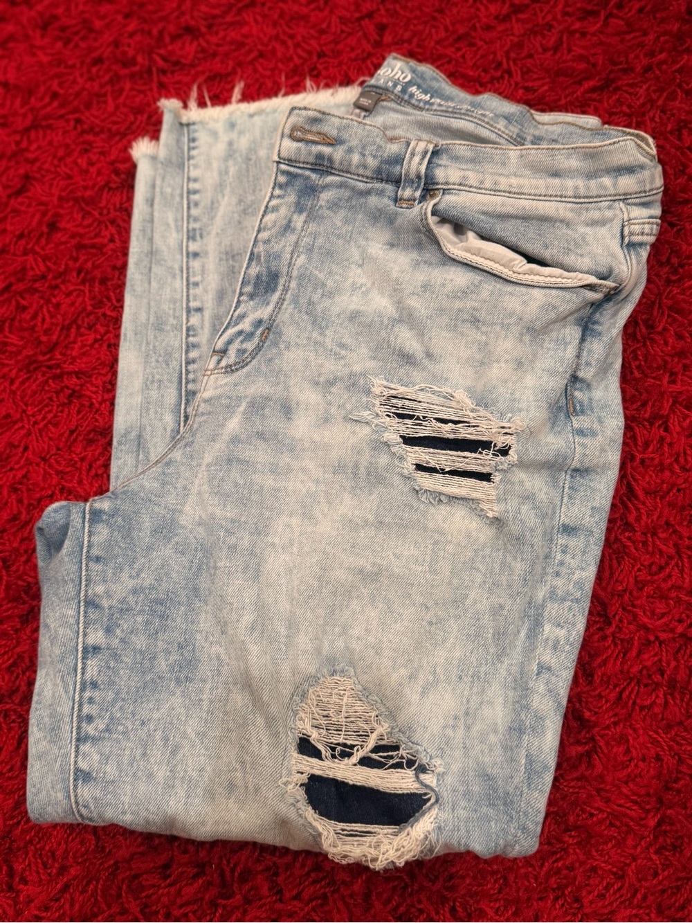 Soho Light Blue High Waist Straight Jeans
